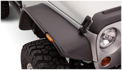 Bushwacker 10053-07 Black Jeep Flat Style Textured Finish Front Fender Flares for 2007-2018 Jeep Wrangler JK - Black Patch Performance - BUSH1005307