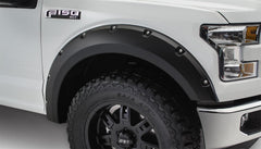 Bushwacker 20091-02 Black Pocket/Rivet Style Smooth Finish Front Fender Flares for 2015-2017 Ford F-150 - Black Patch Performance - BUSH2009102