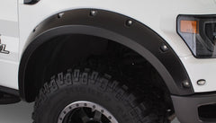 Bushwacker 20097-02 Black Pocket/Rivet Style Smooth Finish Front Fender Flares for 2010-2014 Ford Raptor - Black Patch Performance - BUSH2009702