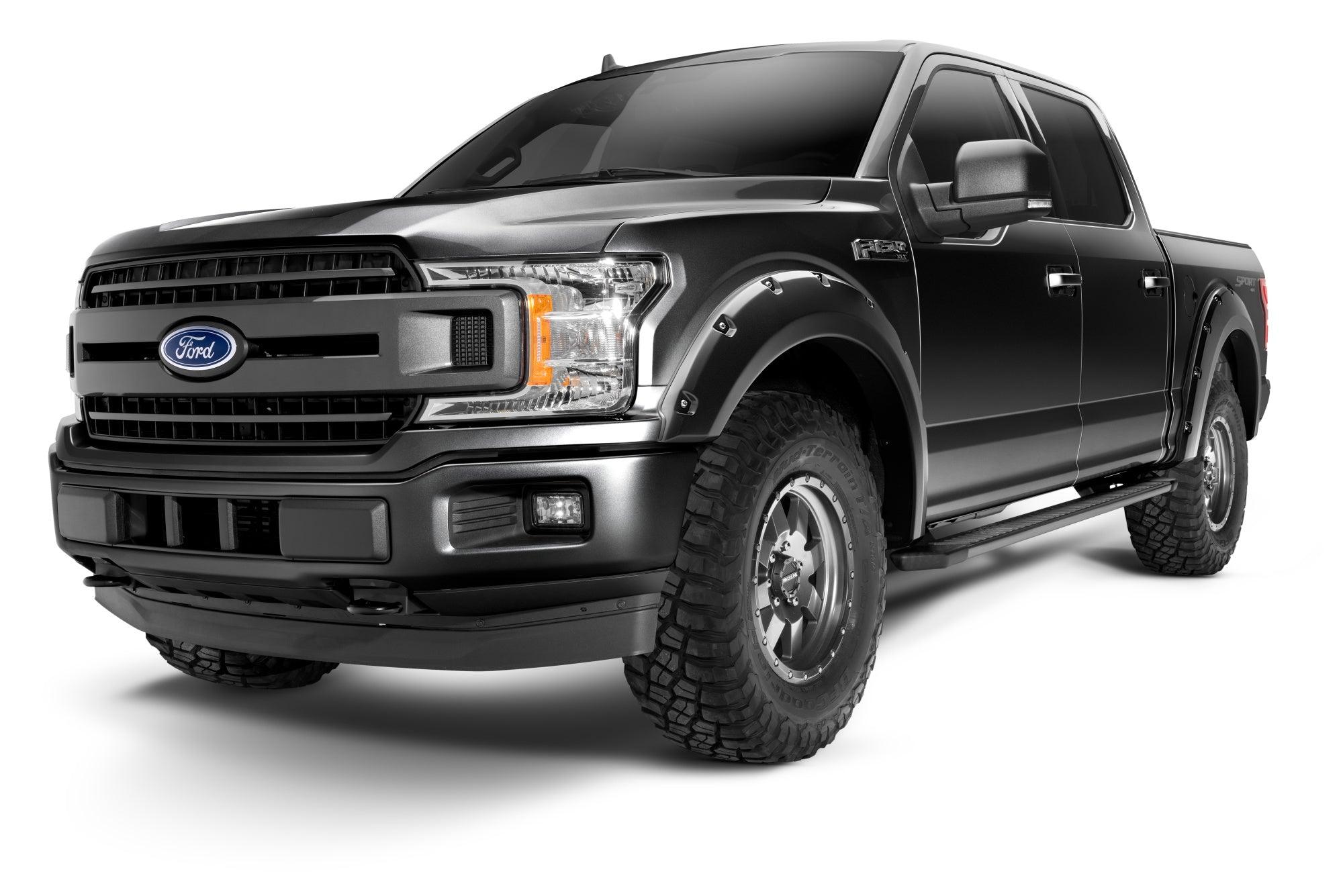 Bushwacker 20945-32 Fender Flares Pocket Style-Color Agate Black Met Finish 4 Pc - Body from Black Patch Performance
