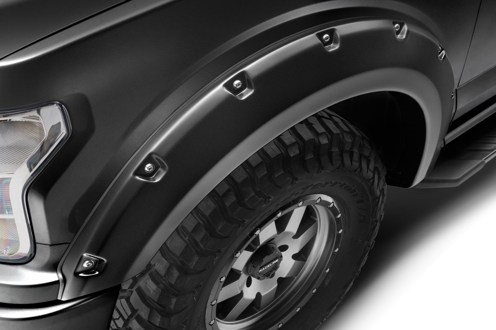Bushwacker 20945-32 Fender Flares Pocket Style-Color Agate Black Met Finish 4 Pc - Body from Black Patch Performance