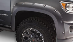 Bushwacker 40970-02 Black Pocket/Rivet Style Smooth Finish 4-Piece Fender Flare Set for 2015-2021 Chevrolet Colorado w/74 In. Bed - Body from Black Patch Performance