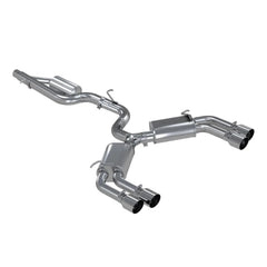 MBRP Exhaust 3" Cat Back, Quad Split Rear, T304 - Black Patch Performance - MBRPS4601304
