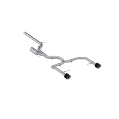 MBRP Exhaust 3in. Cat Back; 2.5in Dual Split Rear; T304; CF Tip - Black Patch Performance - MBRPS46153CF