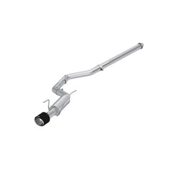 MBRP Exhaust 3" Cat Back, Single Rear Exit, T304 with CF Tips - Black Patch Performance - MBRPS48093CF
