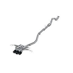 MBRP Exhaust 3" Cat Back, Triple Rear Exit, T304, CF Tips - Black Patch Performance - MBRPS49013CF