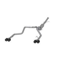 MBRP Exhaust 3in. Cat Back; 2.5in. Dual Split Rear; T304 - Black Patch Performance - MBRPS50053CF