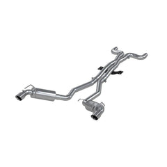 MBRP Exhaust 3in. Dual Cat Back; Round Tips; T409 - Black Patch Performance - MBRPS7018409