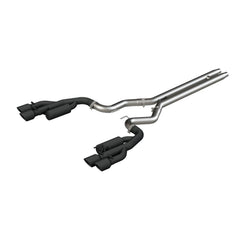 MBRP Exhaust 3in. Cat Back; with Quad 4in. Dual Wall Tips; Race Version; Black Coated - Black Patch Performance - MBRPS7207BLK