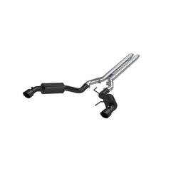 MBRP Exhaust 3in. Cat Back; Dual Split Rear; Street Version; 4.5in. tips; Black Coated - Black Patch Performance - MBRPS7277BLK