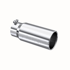 MBRP Exhaust T5050 Tip; 5in. O.D. Rolled Straight 4in. inlet 12in. length; T304. - Black Patch Performance - MBRPT5050