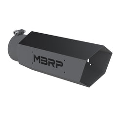 MBRP Exhaust Black Coated Hexagon Tip - Black Patch Performance - MBRPT5165BLK