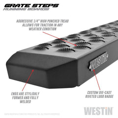 WES Running Boards - Grate - Black Patch Performance - wes27-74755