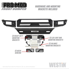 Westin 58-41005 Pro-Mod Front Bumper - Black Patch Performance - WEST5841005