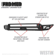 Westin 58-41225 Pro-Mod Front Bumper - Black Patch Performance - WEST5841225